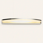 Luminaire mural LED design, chrome et acrylique, style moderne et éclairage doux.