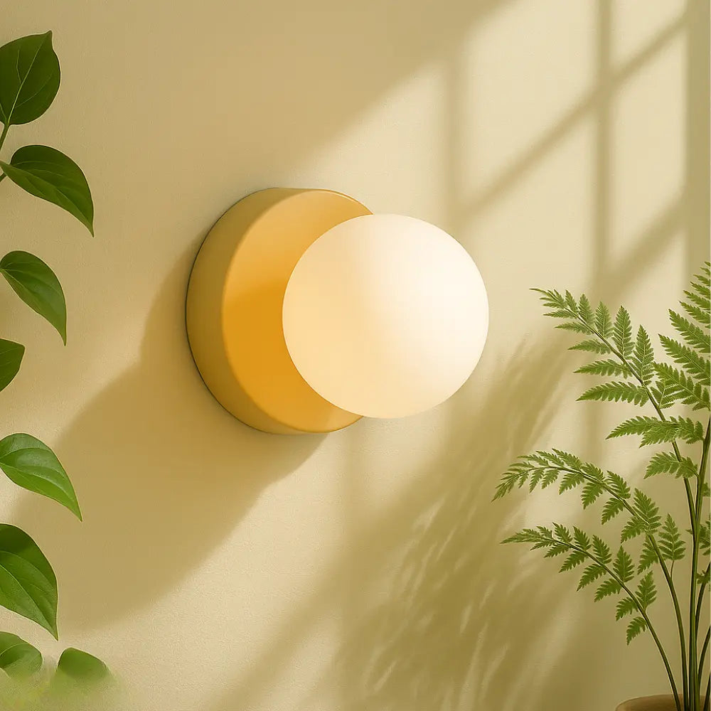 The opal glass LED lamp diffuses a gentle, soothing Scandinavian-inspired light.