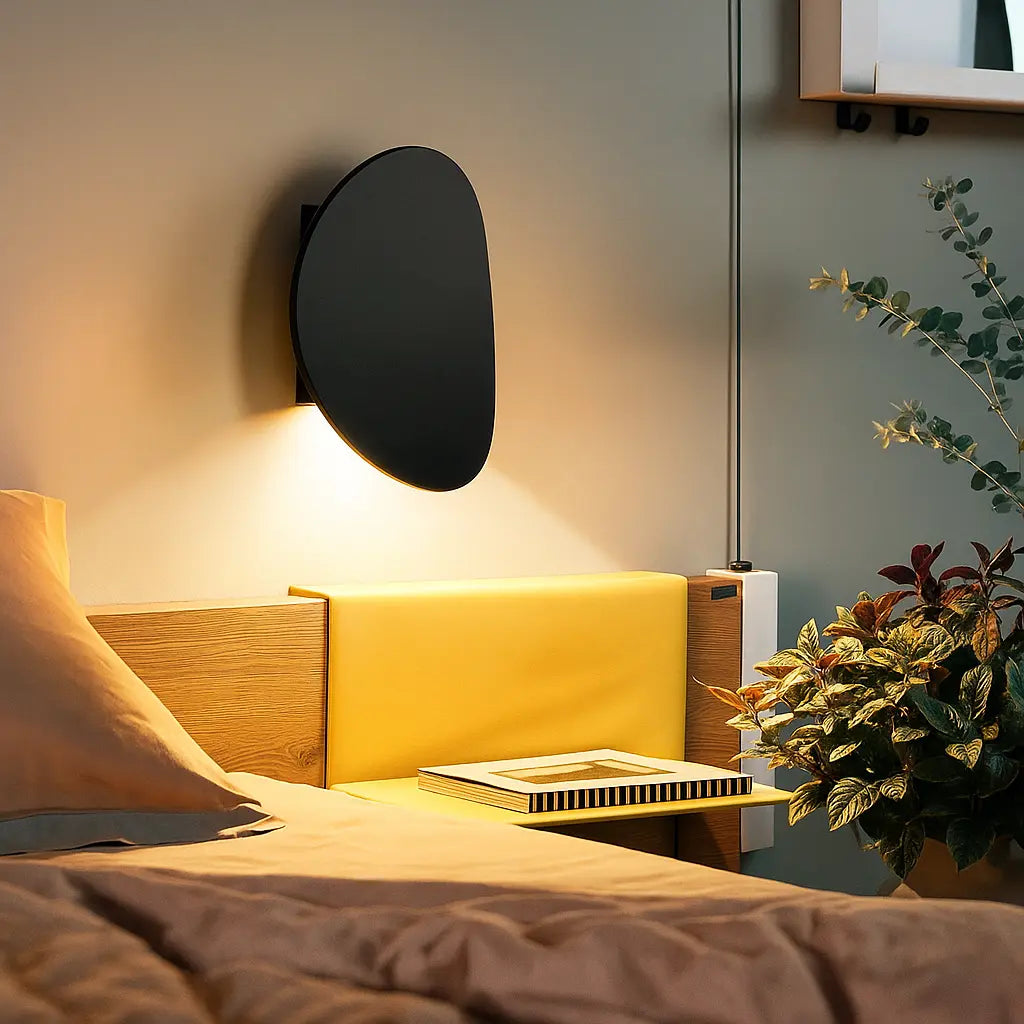 The ORLUNE HOME LED sconce casts warm, soothing light perfect for cozy relaxation.