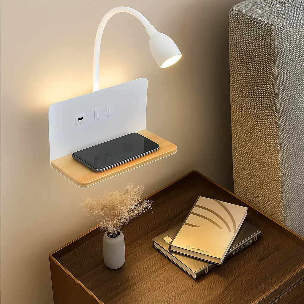 This LED wall light offers focused, efficient illumination for nighttime reading or relaxation.