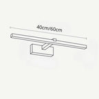 Rectangular LED wall light with sleek lines, IP44 rated, available in 40 or 60 cm.
