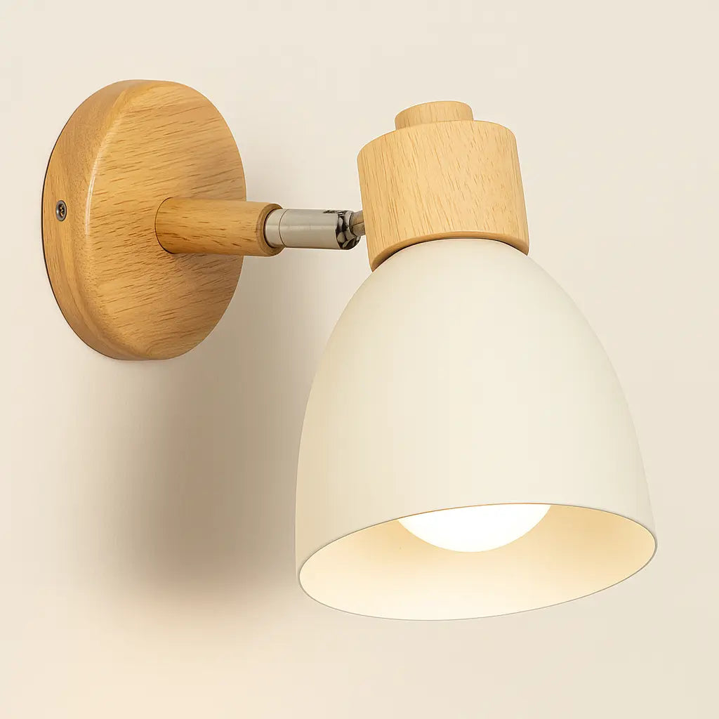 Brighten your space with warm, stylish light from this modern Nordic wooden wall lamp.