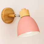 ORLUNE HOME wooden wall light casts a warm, colorful glow with Nordic flair.