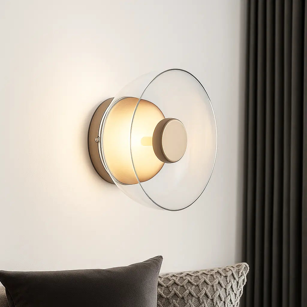 The ORLUNE HOME Wall Light bathes the room with warm, diffused LED illumination.