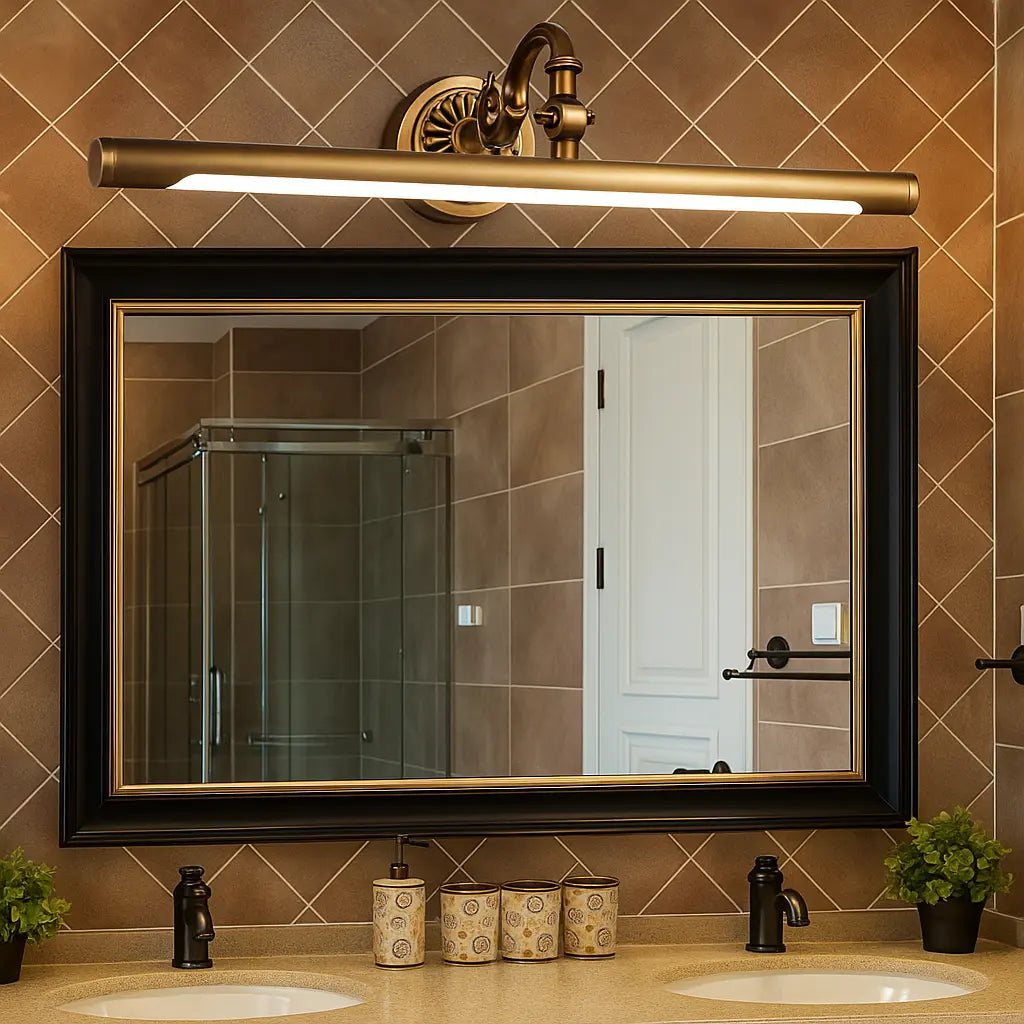 LUMINAIRE MAISON applique murale rétro laiton massif LED intégrée, éclairage élégant salle de bain.
