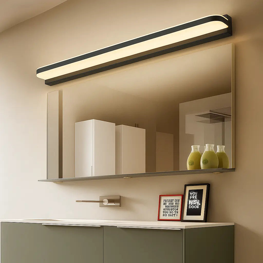 Luminaire mural LED en métal peint avec abat-jour acrylique, design moderne élégant.