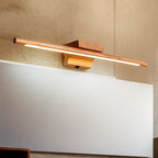 Applique murale LED en bois, design moderne, lumière chaude, orientée vers le bas.