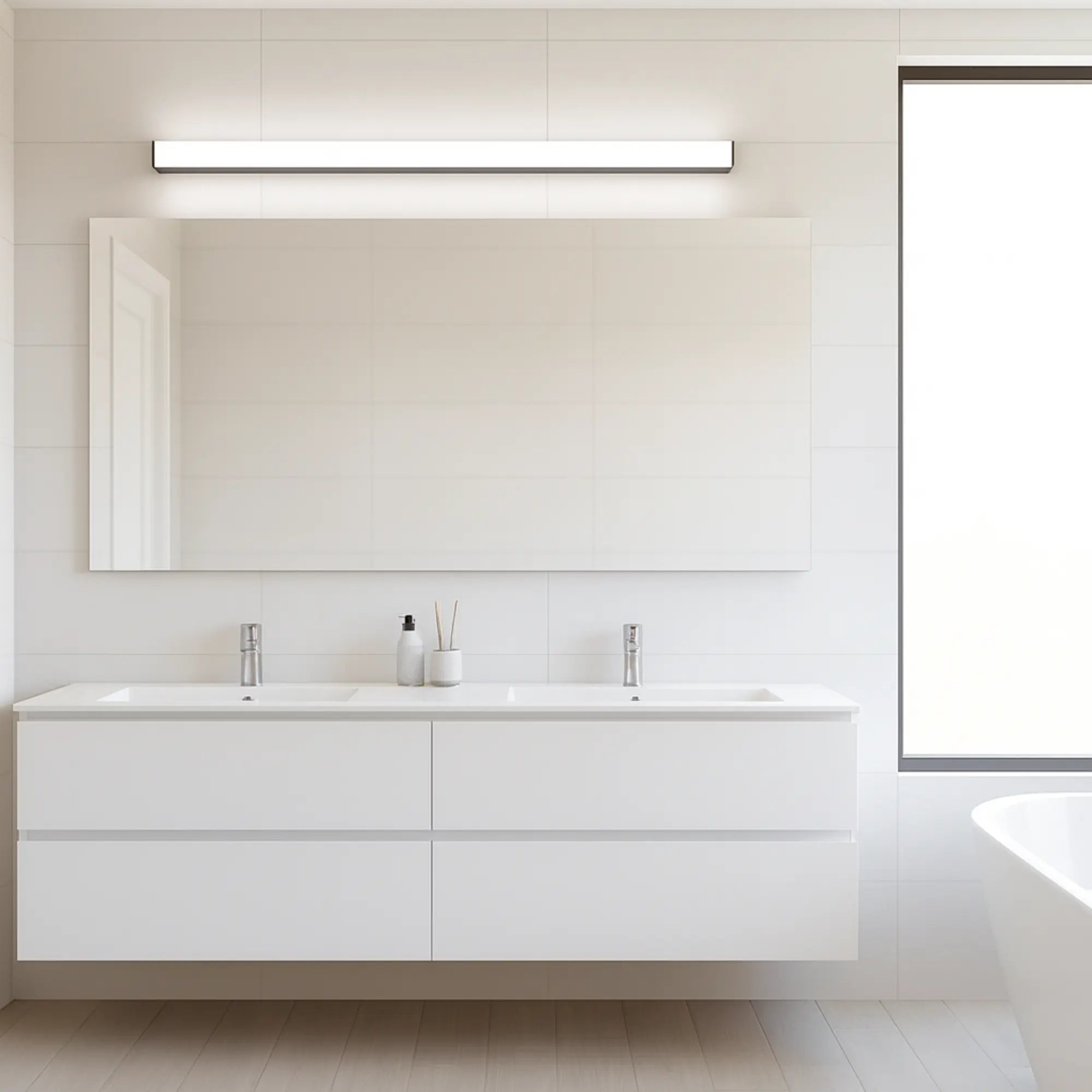 LUMINAIRE MAISON Applique murale LED design linéaire noir argent éclaire élégamment l'espace.