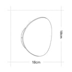 Line drawing of an irregular oval LED wall light, 18x18 cm aluminum design.