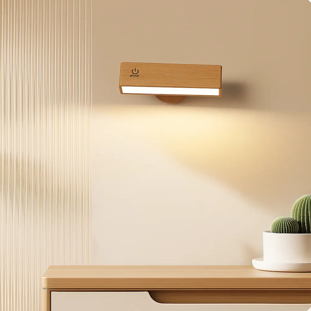 This USB LED wall light creates a warm, soft glow for cozy, inviting lighting.
