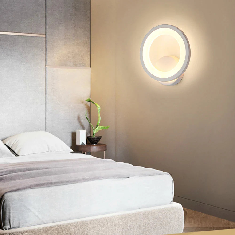 ORLUNE HOME European Round Wall Light Nik adds sleek, minimalist lighting to the room.