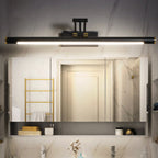 Luminaire mural LED design moderne IP44, élégant et lumineux, fixé au-dessus du miroir.