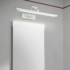 Luminaire mural LED blanc et or, design moderne, étanche IP44, éclairage salle de bain.