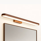 Luminaire mural LED marron, design fin et moderne, diffuse une lumière douce uniforme.
