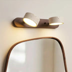 Applique murale LED minimaliste en bois clair travertin, design moderne et élégant.