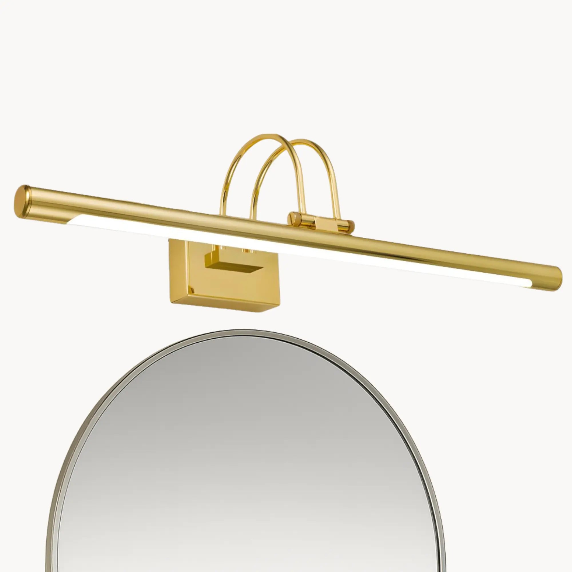 Applique murale LED rectangulaire en bronze, or ou chrome, design minimaliste moderne.