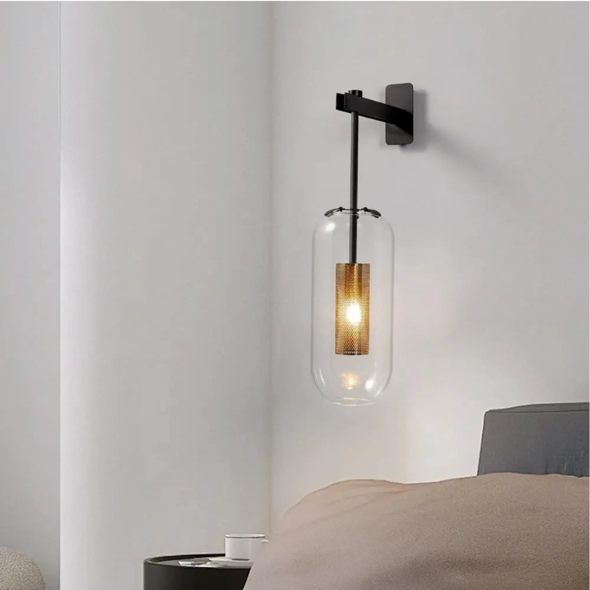 The ORLUNE HOME wall light gives a cozy, inviting LED glow perfect for bedside lighting.