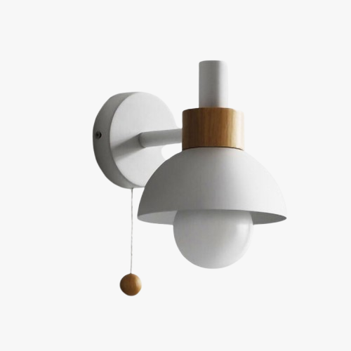 Brighten your kitchen with this retro wall light—minimalist design, warm wooden accents, ambient glow.