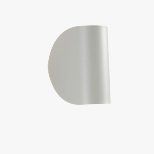 Luminaire mural blanc demi-cercle en métal avec LED intégrée, style moderne et épuré.