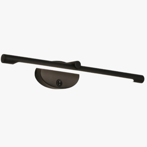Luminaire LED mural noir ou doré, design moderne, tactile, éclairage intégré pour salle de bain.