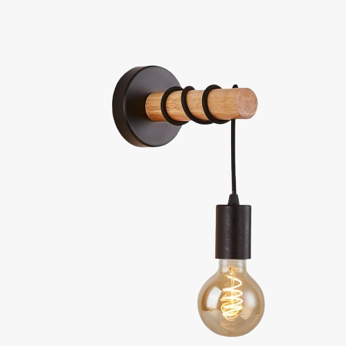 Industrial black wall light with exposed bulb creates bold, statement-making illumination.