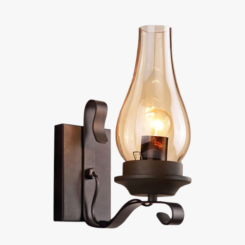 Brighten your staircase with clear glass shade wall lighting and sleek black accents.