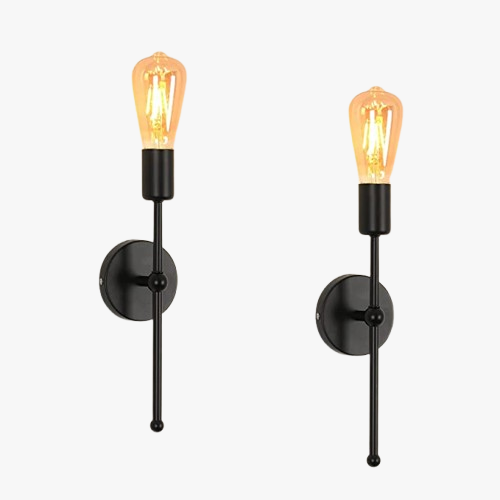 Modern black LED sconces deliver focused, stylish lighting—perfect for brightening staircases.