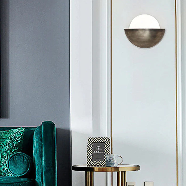 The ORLUNE HOME Retro Gold Half-Moon LED Wall Light casts a soft, elegant glow.