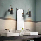 Two Modern Nordic Metal LED Staircase Wall Lights with sleek, minimalist design on the wall.