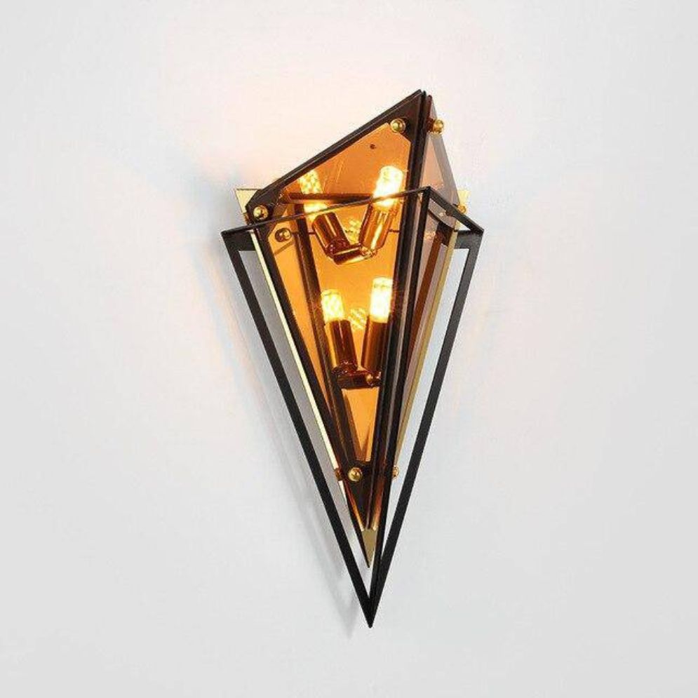 Amber glass and modern LED design create beautiful, golden-hued lighting for your wall.