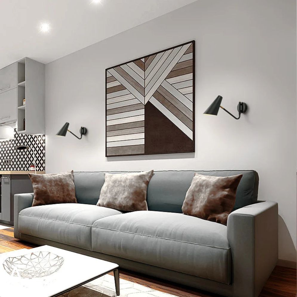 Two ORLUNE HOME Adjustable Industrial LED Wall Lights create modern, focused illumination.
