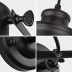 Industrial wall lamp’s black metal shade creates focused, modern lighting—perfect for ambient illumination.