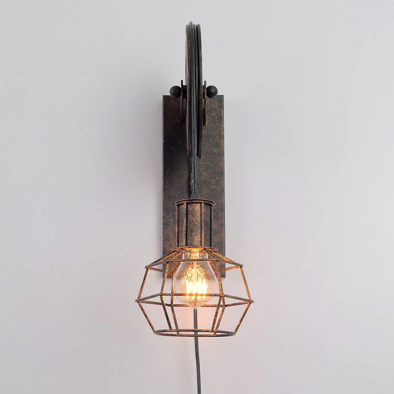 Retro industrial cage design showcases the bulb, delivering bold, modern lighting ambience.
