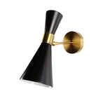 Elevate your lighting with this sleek, gold-accented double-cone LED wall fixture.