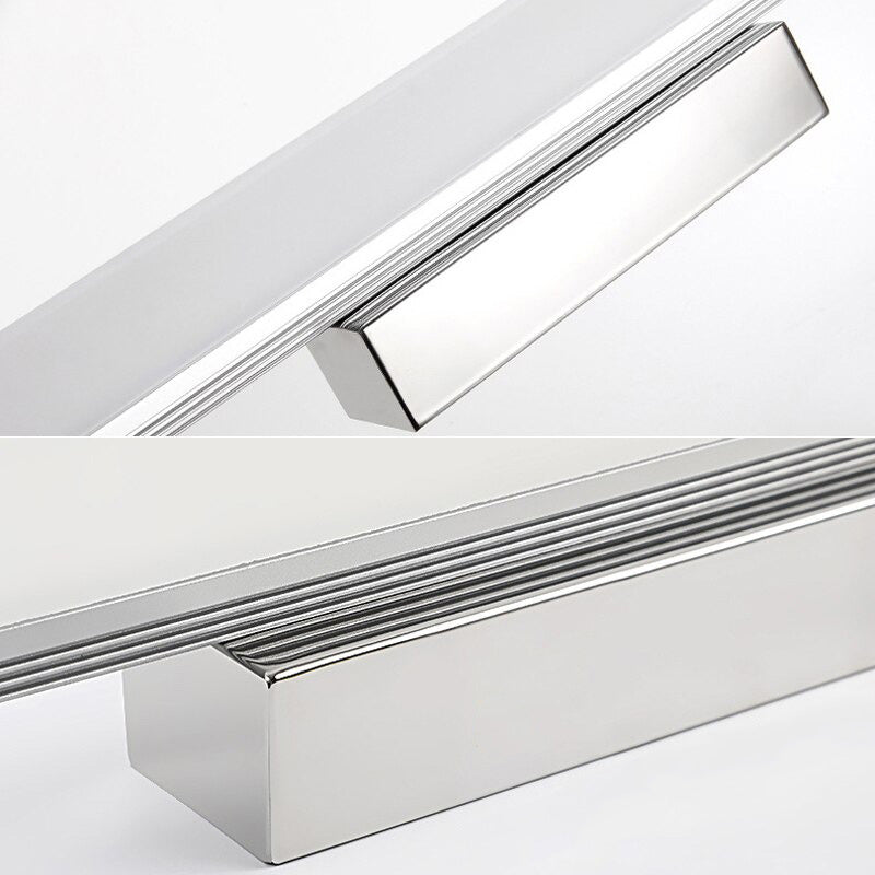 Sleek LED wall light emits modern illumination—perfect for accenting your bathroom mirror.
