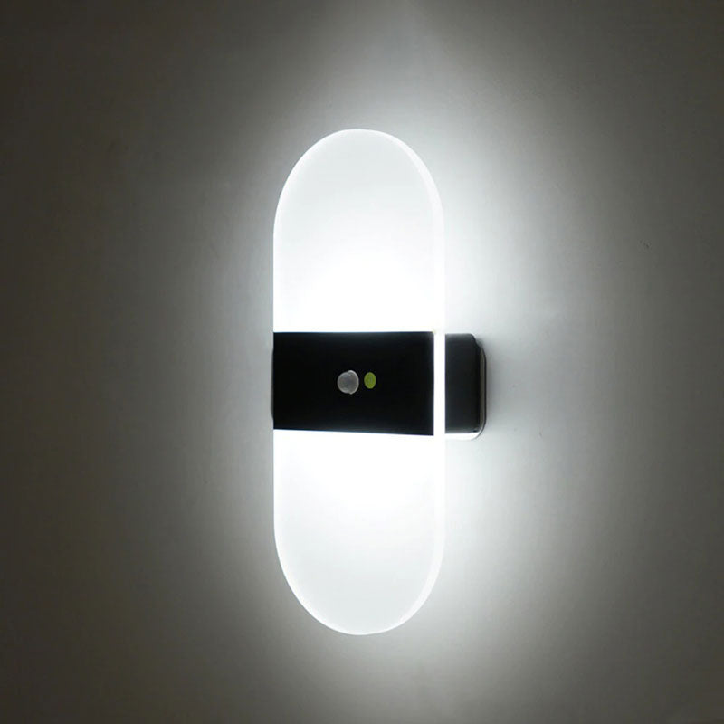 Bright LED light with a sleek sensor design, perfect for illuminating your staircase.