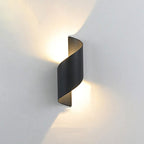 Soft up and down LED lighting creates elegant ambiance, emphasizing gentle illumination and style.