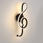 This LED wall light emits a soft, even glow in a treble clef silhouette.