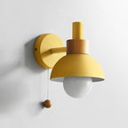 Brighten your kitchen with a retro yellow dome wall light and pull-cord charm.