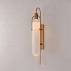 Soft, golden illumination glows gently through the frosted glass shade, enhancing any ambiance.