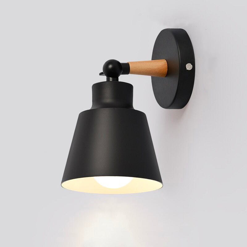 Achieve perfect kitchen lighting with this adjustable wooden wall fixture’s soft, modern glow.