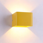 Soft, warm LED light beams up and down, creating a minimalist wall glow effect.