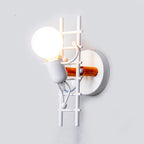 This wall light offers modern illumination with a unique climbing figure and sleek design.