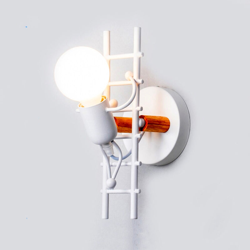 This wall light offers modern illumination with a unique climbing figure and sleek design.