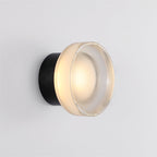 Soft, warm light shines through frosted ribbed glass, creating modern ambiance and tranquility.